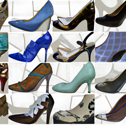 מונטאז' תמונות המציג נעלי נשים פופולריות מעשורים שונים, החל מנעליים משנות ה-20 ועד לנעלי סטילטו מודרניות.