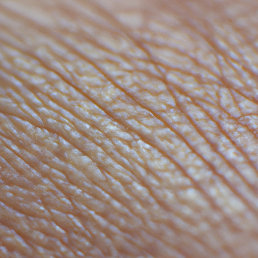 תמונת תקריב של עור אנושי המציגה את השכבות והמבנה.